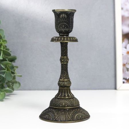 Summary Metal for 1 candle "Raja" Bronze 16.5x8x8 cm-2