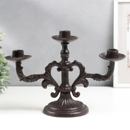 Cast iron candle for 3 candles "curtsy" 24x13x35 cm-1