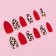 Leo patch nails, 12 pcs, with glue plates, almonds, red, beige