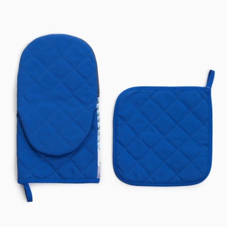 Set of kitchen. Ethel Holidy mittens 15x28cm, 19x19cm tack, 100%HL-2