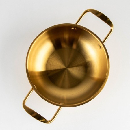 Stear, d = 18 cm, h = 6, thickness 1 mm, 201 steel, gold color-1