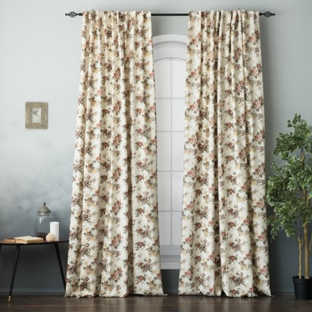 Set of curtains "Dryada", size 170 x 270 cm - 2 pcs, brown color