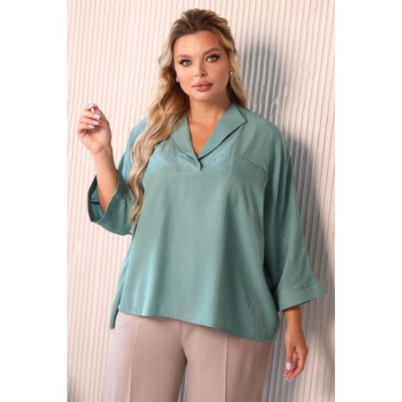 Female blouse, size 50, green color-3