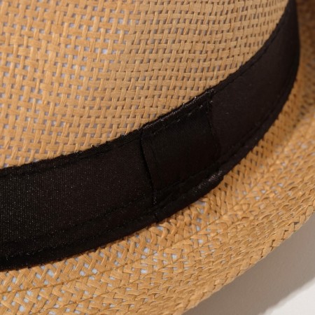 Male hat "wicker", size 58, beige color-1