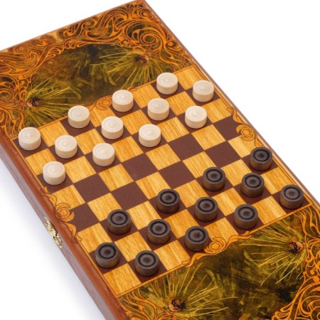 NARDS "TAARIT WOLL", wooden board 40 x 40 cm, with a field for playing checkers-2