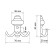 Hook furniture tundra TKD028, two -rod, chrome