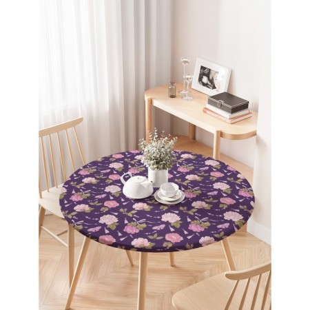 Tables on the table “Flower jewelry”, round, oxford, elastic band, size 120x120 cm, diameter 75-100 cm-2