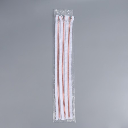 Lightning "Spiral", No. 5, connective, automatic lock, 50 cm, white/red color-2