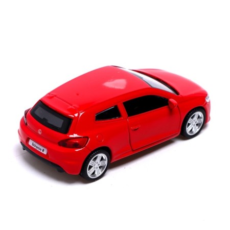 Metal machine Volkswagen Scirocco R1, 1:38, inertia, doors open, red color-3