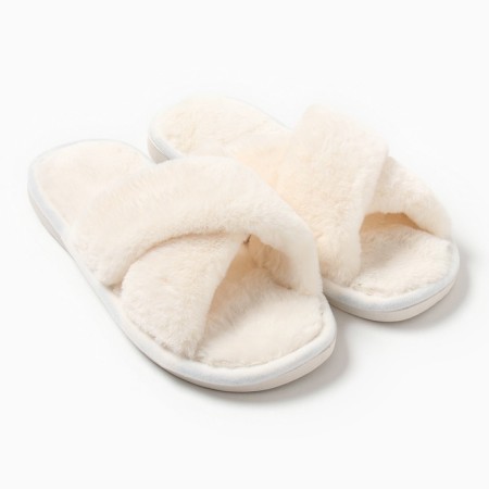 Women's slippers with an open nose, size 40-41, milk-3
