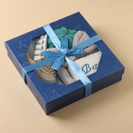Bannaya set, 7 items (3 washcloths, a dressing on the head, comb, fingers, pumice divider), mix color-8