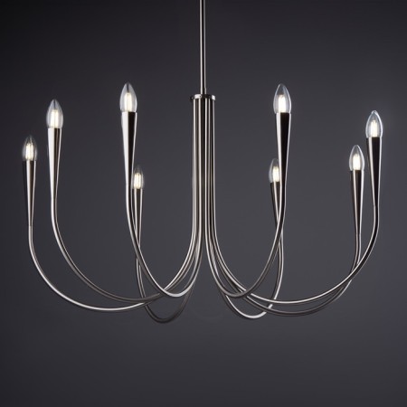 Suspended lamp Freya Fr5253PL-08N Branches, 560x1100 mm, E14, 8x40W, Nickel color-6