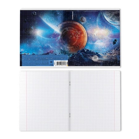 Notebook of 48 sheets in a cage, Erichkrause "Universe", metallized lamination, whiteness 100%, mix-10