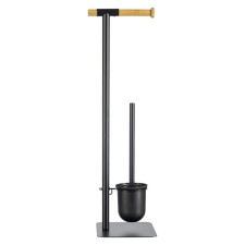 Bergenson Bjorn Bath Mats suspended toilet paper holder, Black Color Black