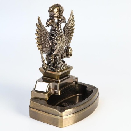 A tabletop lighter with an ashtray, gas "two -headed eagle" 16 x 11.3 x 8.7 cm-4