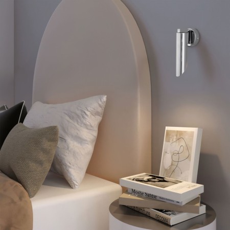 Wall lamp EUROSVET WING 40037/1, E14, 1x60W, 90x80x210 mm, chromium color-2