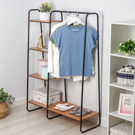Wardrobe system with the shelves "Scandinavia 1", 110 × 38.5 × 147 cm, black color