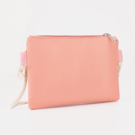 Set of a backpack with a zipper, chover, bag, cosmetic bag, peach color-11