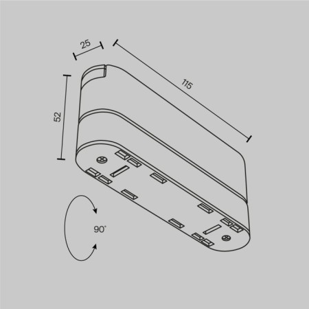 Adapter to the Radity track lamp 115 mm Tra084FC-11SW, 11.5x2.5x5.2 cm, white color-5