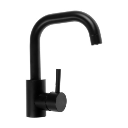 Zein Z2508 sink mixer, short spout, 40 mm cartridge, stainless steel, black