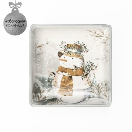 Serving shares "Christmas snowman", 15 × 15 cm, white color