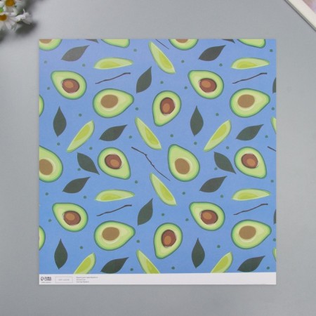 Scrapbooking paper "Avocado" density 180 grams set 5 pcs 30.5x32 cm-2