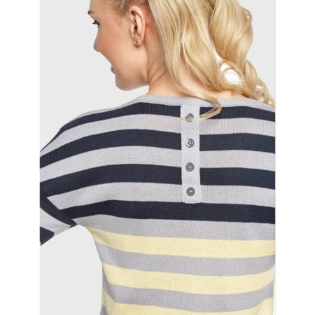 Female jumper with a decorative strip conte elegant, size XS, Blue-yellow color-2
