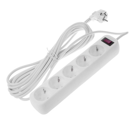 Smartbuy network filter, 5 outlets, 5 m, 10 A, 2200 W, s/c, white