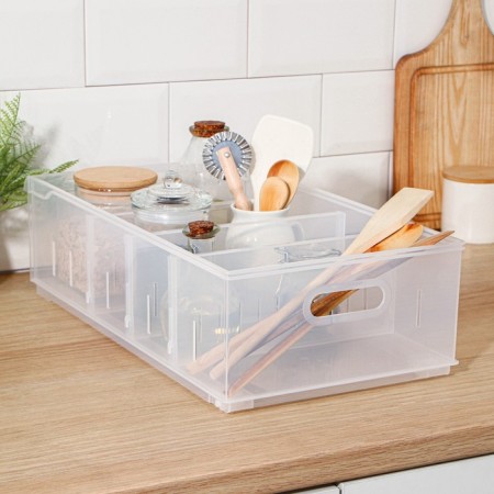 Storage container without a cover of Rolly, 11.5 l, 24.2 × 45 × 12.9 cm, transparent