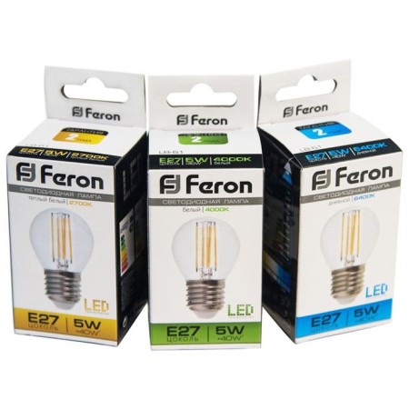 LED LED Feron, E27, 5 W, 230 V, white warm light-1