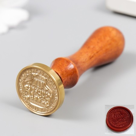 Printing for wax with a wooden handle "Carousel" 3x3 cm