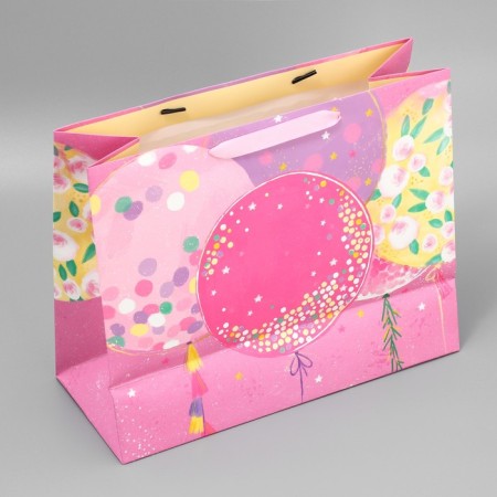 Gift package laminated with a plastic window, packaging, Happy Birthday, 32.5 x 26.5 x 13.5 cm-4