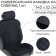 The cape on the seat "Alcantara" 140 x 52 cm, black with a blue line
