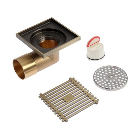 Gag Aflorn AF20610C-10, D = 50 mm, horizontal, 100x100 mm, brass, antique bronze-3