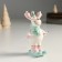 Souvenir Ceramics "Losik with pink horns in peas, skiing" 11,1x9.8x8 cm
