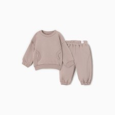Set (sweatshirt and trousers) children's minku, brown color, height 68-74 cm