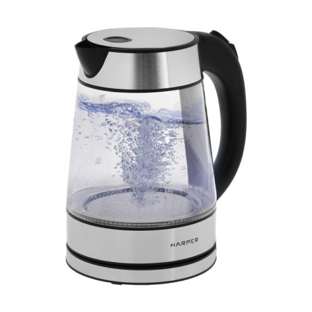 Electric kettle Harper HWK-GM03, 2200 watts, 1.7 l, glass, silver