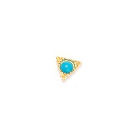 Metal fittings Pole "Triangle with turquoise", 4 pcs