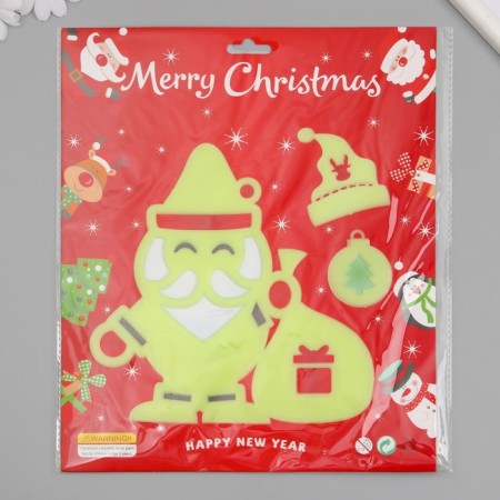 Stick phosphorus plastic "Santa Claus and cap" set 3 pcs 28.5x23.5 cm-4