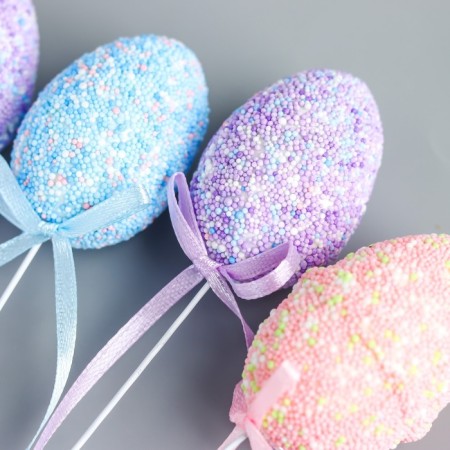 Easter decor on the "Egg - Beads" set set 6 pcs multi -colored 5x3x3 cm-1