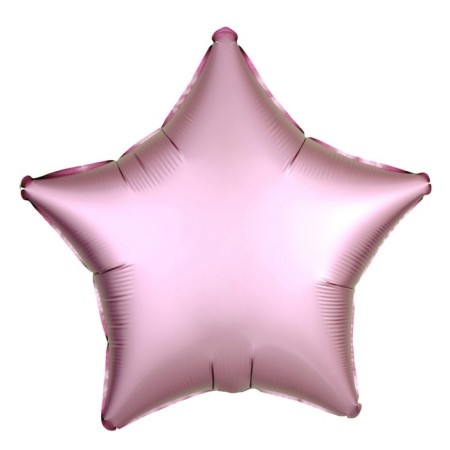 Foil ball 10 "Star", with a valve, matte, pink color