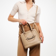 Female bag Textura, tout, medium size, beige color