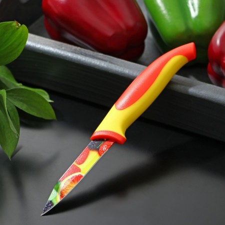 Kitchen knife with anti -wound coating of the “fruit” shares, blade 8 cm