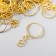 The basis for the key fob Ring metal with a gold chain 1.8x1.8 cm set 40 pcs