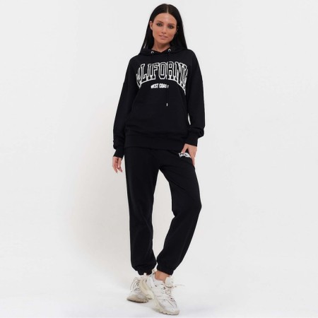 Women's costume (sweatshirt/pants), black color, size S (42)