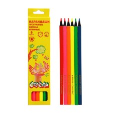 Neon pencils, 6 colors, 