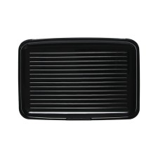 The visitor is plastic, metal, with departments inside, black