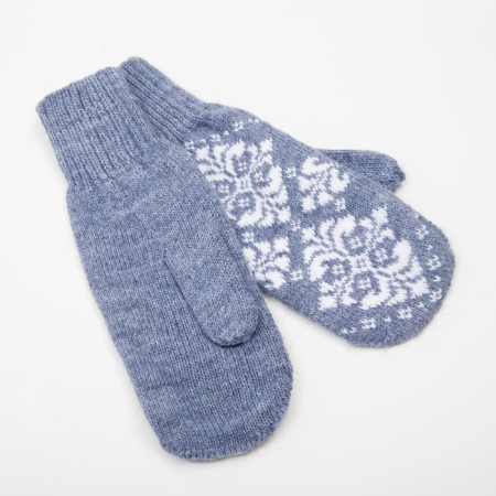 Women's mittens, jeans color, size 18-1