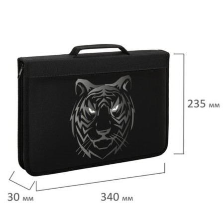 Brauberg A4 Lightning folder with a pen, an organizer, 1 department, "Tiger", 271449-4