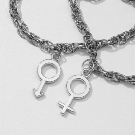 Bracelets "Demetrons" he and she, the color of black silver, l = 17 cm-2